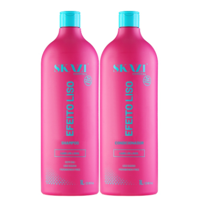 Kit Skazi Vegano Shampoo E Condicionador Efeito Liso 1 Litro