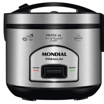 Panela Elétrica de Arroz, Mondial, PretoInox, 500W, 110V - PE-43-6X (2)