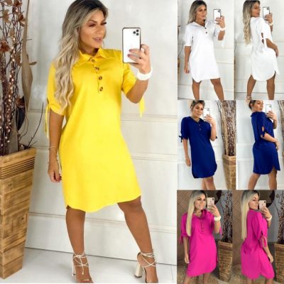 Vestido Camisão Chemise Luxo de Viscolinho Moda Blogueira Pronta Entrega-site-mariaqueiroz.com.br